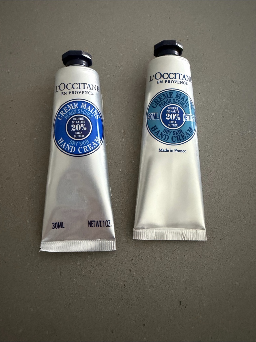 L'OCCITANE Silver Tubes with Blue Labels Hand Cream Duo